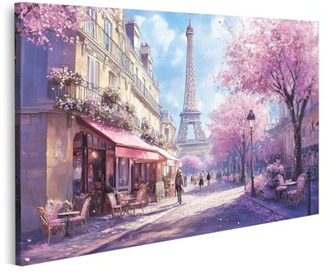 islandburner Bild auf Leinwand Frühlingszeit in Paris mit Blick auf den Eiffelturm Bilder Wandbilder Poster