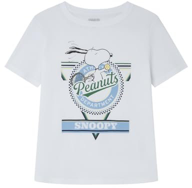 SPRINGFIELD Damen 7.Gym.a. Camiseta LIC Snoopy Club.pe Unterhemd, weiß Standard, Large