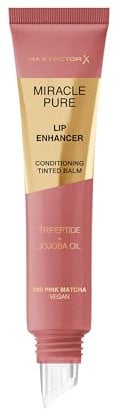 Max Factor Miracle Pure Lip Enhancer, 050 Pink Matcha, Conditioning Tinted Lip Balm, Glossy Colour Tint, With Jojoba Oil & Tripeptide, Vegan