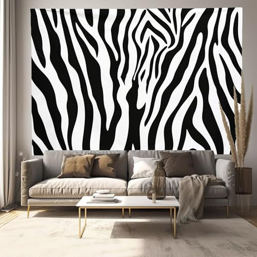 ALTCIRNMD Wandteppich Zebra-Wirbel Wandtuch Abstrakte Streifen Wandbehang Landschaft Tapisserie Für Wohnzimmer Schlafzimmer Wohnheim Wanddeko,150X230Cmpicknickdecke Wandteppich Tapisserie