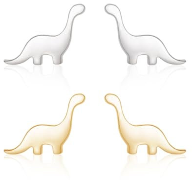 CHROMACRAFT 2 Paar Einfache Dinosaurier-Ohrringe, Süße Ohrringe, Tier-Accessoires, Kreative Ohrringe, Damen-Ohrringe