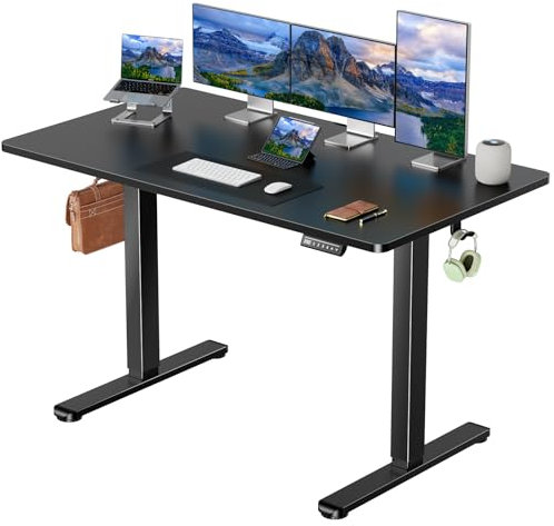 Marsail Electric Standing Desk with One-Piece Desktop,55 x 30 inch Height Adjustable Office Gaming Computer Workstations with Deeper Tabletop,Home Office Stand up with 4 Memory Presets for Bedroom
