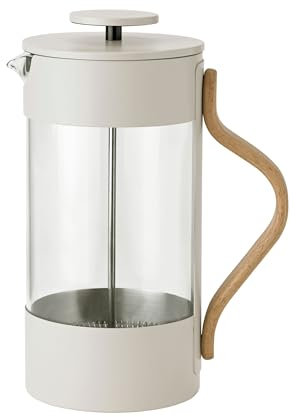 Stelton Emma French Press Kaffeebereiter, Skandinavisch Design, lackierter Stahl & Buchenholz Griff, Umweltfreundlich, 170 Zeichen Max.