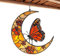 de mariposa monarca – Adorno de jardín de mariposa monarca y luna floral | Adorno acrílico, manualidades, colgante artístico para pared, jardín, decoración de habitación