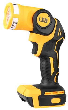 OTYTY Cordless LED Work Light, Compatible with DeWalt 20V Max Battery, 20W 1000LM Rechargeable Work Flashlight Portable Flood Light, Pivoting Head, Black and Yellow (DCL051)