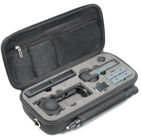 Fotoleey Aufbewahrungs Tasche für Insta360 X5, Spritzwassergeschützt, Robuster Eva-Schaum Schutz, Kompakte Reisetasche für Kamera, Akkus & Zubehör