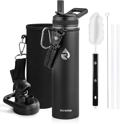 RAYMYLO 710ml Insulated Water Bottle, Triple Wall Vacuum Stainless Steel