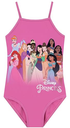 Disney Badeanzug Kinder Mädchen, Princess Badeanzug Schwimmanzug Kinder, Moana, Rapunzel, Ariel Schwimmanzug Mädchen, Rosa 134