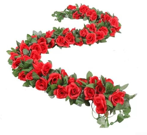 2Pcs Artificial Rose Vines, Hanging Flower Garland Or Wedding And Event Decoration, 180cm Length For Walls, Doors, Pergolas