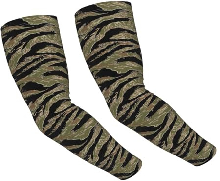 YBGHDAA Tiger Stripe Camo Printing Unisex Sonnenschutz Armstulpen, kühlend für Tennis