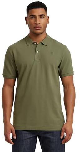 G-STAR Raw C.V. Men's Dunda Overdyed Slim Polo Shirt, Green, XL