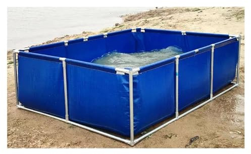 Genérico Tanque de Agua galvanizado Personalizable, 500 x 300 x 80 cm - Piscina elevada, Estanque de Peces de Lona, Almacenamiento para acuicultura, raspador de Cuchillos con Soporte, solución durade