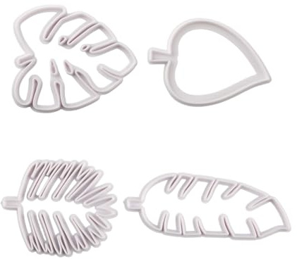 Wellrun 4pcs Leaf Fondant Molds,Realistic Silicone Leaf Shaped Baking Molds,DIY Sugarcraft Tools for Fondant Chocolate Candy Gum Paste