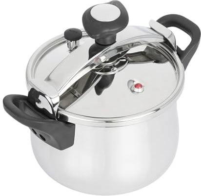 JATA Hogar OPC12 - Pentola a pressione classica da 12 l, XXL, in acciaio inox SUS304, 3 sistemi di sicurezza, chiusura progressiva, base sandwich da 5 mm, grande capacità, adatta per fornelli a
