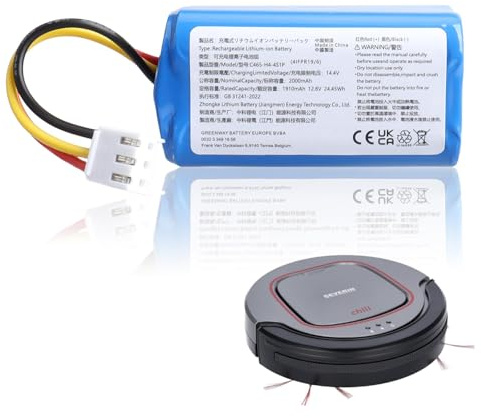 Batteria di ricambio MXJFYY da 12,8 V 2000 mAh compatibile con Severin Chill RB7025 RB-7025, batteria ricaricabile LiFePO4 per robot aspirapolvere RB7022 RB7720