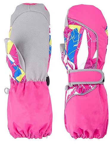 TRIWONDER wasserdichte Handschuhe für Kinder im Freien von 3-12 Jahren (Rose rot, S (7-9 Jahre))