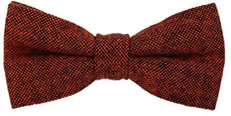 DonDon Herren Fliege 12 x 6 cm Baumwolle gebunden und längenverstellbar orange schwarz