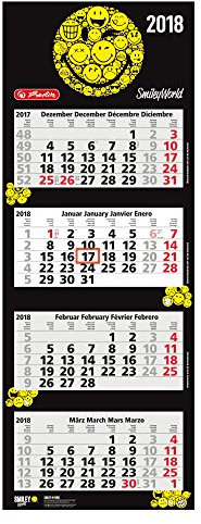 Herlitz Wandkalender 2018 mit Tagesanzeiger, 4 Monatsblöcke, Motiv: SmileyWorld (10er Pack)