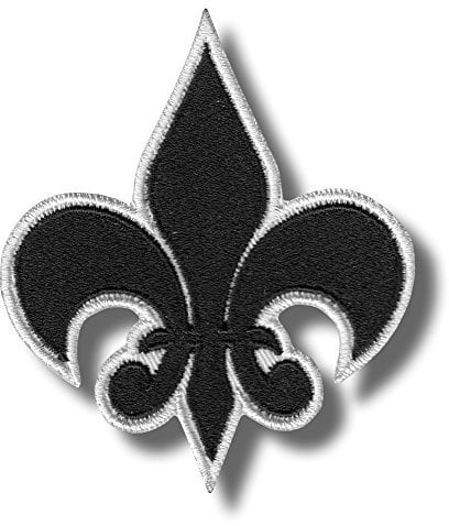 Fleur de lis WB - Bestickter Aufnäher, Patch, 7x8 cm