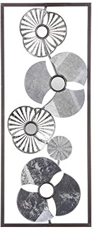 Atmosphera - Wanddekoration Blume - Metall - Silber 25 × 61 cm - Mehrfarbig