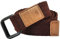 KYEYGWO Leinwand Gürtel für Damen und Herren, Verstellbare Canvas Stoffgürtel mit Doppel D-Ringe Schnalle, Braun(110cm Gesamtlänge)
