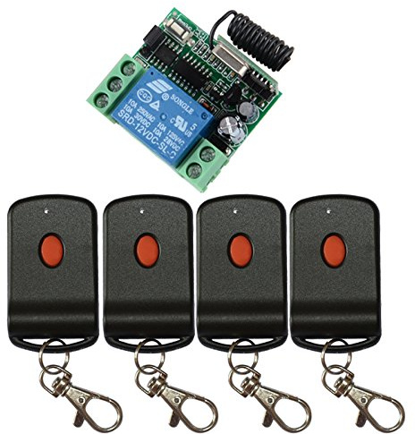 DC 12 V 1CH Lerncode Drahtlose Fernbedienung Switch System teleswitch 1 * Empfänger 4 * Sender Applicance Garagentor Z-Wave