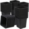 com-four® 60x macetas de Cultivo para Plantas - macetas para Cultivo - Maceta para Cultivo de Plantas (54 x Cuadrado - Negro)