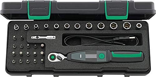 STAHLWILLE Chiave dinamometrica elettronica 701/32/1 l, 1/4 da 1 a 20 Nm, 31 pezzi, set con dadi, punte, ecc. in scatola di plastica, prodotto in Germania