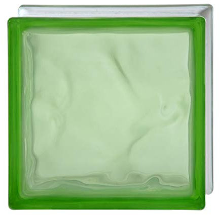 Bormioli Rocco Satiné de 2 côtés ondulé, vert pur, citron vert 19 x 19 x 8 – 6 pièces