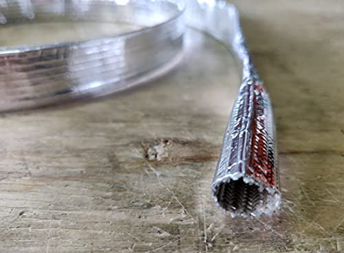 BALCONI PERFORMANCE ® Guaina per protezione tubi e cavi ignifuga in tessuto e alluminio riflettente, anti calore, per alte temperature (Diametro Interno 10mm)