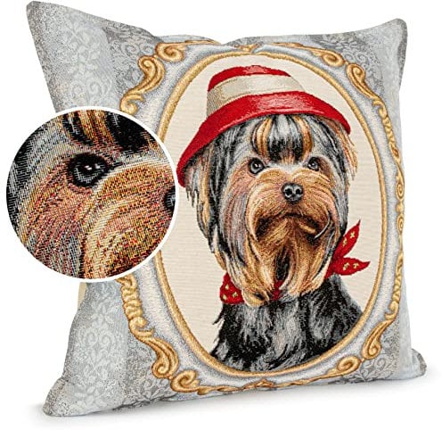 ANRO Kissenbezug Dekokissen Kissen Sofakissen Kissenbezüge Kissenhülle Gobelin Terrier 45x45cm ohne Füllung