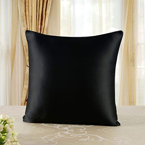 Townssilk 19 Momme 100% Seide Kissenbezug 1 Stück 60x60cm Schwarz