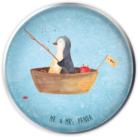 Mr. & Mrs. Panda Waschbecken Stöpsel Pinguin Angelboot - Geschenk, Trennung, Waschbecken Stopfen, Angeln, Abflussstöpsel, Ablaufgarnitur, Leben