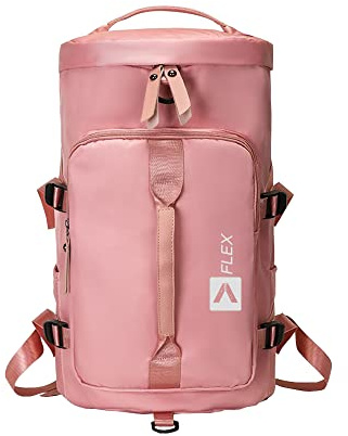 Sports Gym/Travel Duffle Bag with Separate Shoes Compartment and Wet Pocket, Unisex Waterproof Gym Bag for Men and Women, Durable Travel Duffel Bag with Shoulder Strap (Pink)