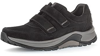 Pius Gabor Herren Sneaker Low,Halbschuhe,Wechselfußbett,zertifiziertes Leder,Klettverschluss,straßenschuhe,Strassenschuhe,Black,42.5 EU / 8.5 UK