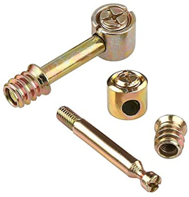 BOUACOUA Kit di Collegamento 3 in 1 per Mobili, con Connettore Eccentrico Raccordi a Camme Ø15mm, Tasselli M6x50mm e Dadi Pre-inseriti M6, per Mobiletto Mobili (Set di 10)