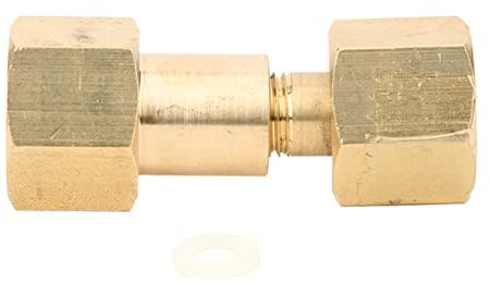 Adapter für Argon-Regler, CGA 320 auf CGA 580, Messing, 15 MPa, Gold, 192g, mit Unterlegscheibe