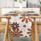 Braun Blumen Tischläufer Modern Grau Tischläufer Restaurant Dekoration Leinen Faltenfrei rutschfest Tischband Deko Tischwäsche Esstisch Party Küche Wohnzimmer Tischdecke Abwaschbar 40x140CM