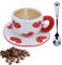 Disoza Set Di Tazze Da Caffè Con Piattino Dolce Tazza Di Cuori Rossi Regali Per Le Donne Compleanno Tè Tazza Di Caffè Piattino 250 ML Tazza Di Ceramica Regalo Di Compleanno Per Le Donne Ragazze Mamma