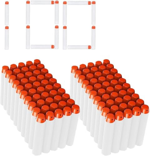 100 Nerf Pfeile Darts Leuchten im Dunkeln - für N-Strike Elite Serie Blaster Spielzeugpistole - Blau 7,2 cm Munitionspackung