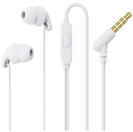 Uforest Sleep Earbuds Headphone,Noise Isolating Wired Ear Plugs Sleep Headphones with Unique Total Soft Silicone, for Insomnia, Side Sleeper, Snoring, Air Travel, Meditation White