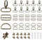 SWAWIS 39 Stück Drehgelenk Karabinerhaken Set, 32mm D-Ringe Schiebeschnallen Magnetknöpfe Drehbare Karabinerhaken, für Taschen Gurt Kostüme Rucksack Hundeleine DIY Hardware-Zubehör(Bronze)