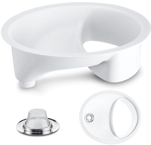 Frienda Desviador de orina Privy Separador de orina completo con tapa de fregadero de acero inoxidable para inodoros de compost, color blanco