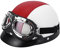 Casco Moto Mezzo Casco Aperto con Occhiali E Sciarpa, Casco Stile Tedesco Vintage per Uomini E Donne Approvato DOT/ECE Casco Moto Scooter Skateboard (55-62 Cm)