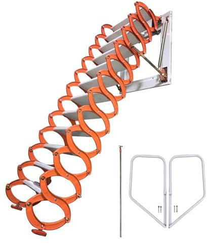 WYIPENGF Wall-mounted Loft Ladder Pull Down Attic Ladder Anti-slip Steps Attic Stairs For Indoor And Outdoor Save Space Folding Ladder (M2 2.5)