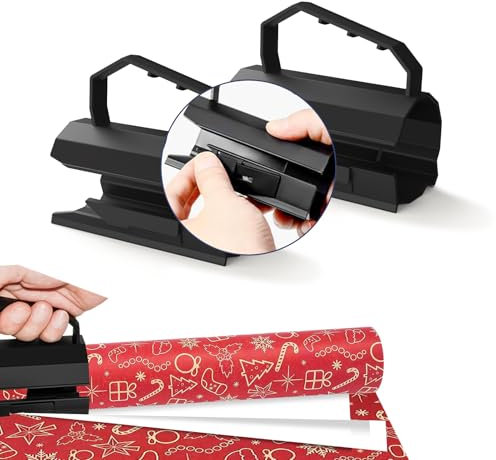 Coupe papier cadeau, 2pcs coupe papier cadeau rouleau, Wrapping paper gift wrap cutter, Massicot de papier emballage cadeau, Découpeuse papier pour Emballage Cadeau Noel,Thanksgiving