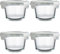 H.JSS WDJS Glas Suppen Behälter, 520ml Frischhalte Mit Deckel, Rund Glasbehälter Mit Deckel, Wiederverwendbare Behälter, Meal Prep Gläser for Food, Mikrowellen, Gefrierschrank Spülmaschinenfes (4er)
