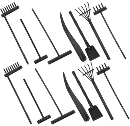 KITANDOVE 1set Accessori Per Giardino Zen Con Rake Neri e Rake Decorazioni Per Meditazione e Relax Strumenti Per Creare Disegni Zen e Rilassamento Profondo