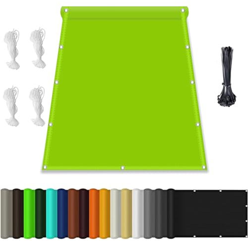 Sonnenschirm Segel, Sonnenschutz Garten mit Seil, Sonnensegel Wasserdicht mit ösen, Terrasse überdachung Balkon Zaunblende Sichtschutz, für Die überdachung Schwimmbad Grün-3,1.5x2.6M