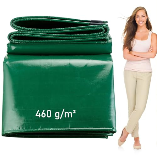 LDQBF Toldo Reforzado Impermeable Lona Multiusos,1x12m 460g/m² PVC Tela con Ojales Cubierta,Lona Industrial,Toldo Reforzado,Lonas Impermeables Exterior Verde